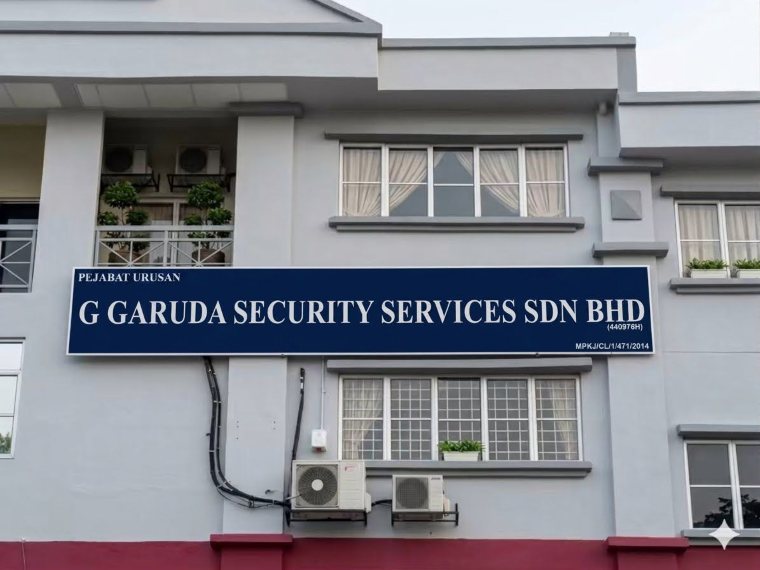 Signage at the G.Garuda Security Services Sdn. Bhd. head office in Kajang