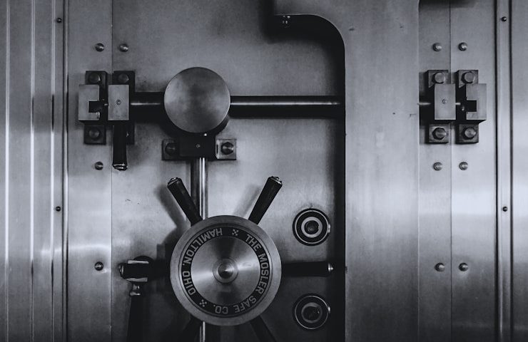 Secure vault door at a client site